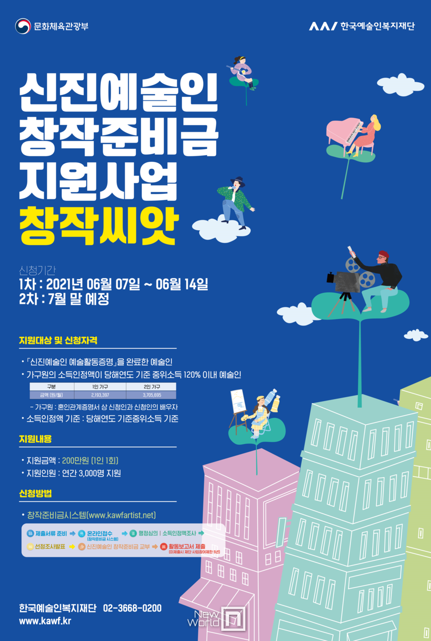 신진예술인 창작준비금 지원사업-창작씨앗 포스터 (사진제공= 문화체육관광부)